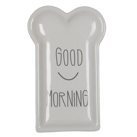 Clayre & Eef | Servies Ontbijtbord Wit 10x17x2 cm | 6CE1367