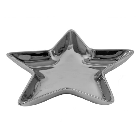 Clayre & Eef | Bonbonniere Ster Zilverkleurig 16x16x2 cm | 6CE1462