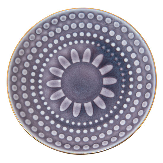 Clayre & Eef | Servies Ontbijtbord Paars ø 13x2 cm | 6CE1470