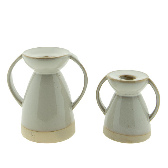 Clayre & Eef | Kandelaar Beige 12x8x13 cm | 6CE1522