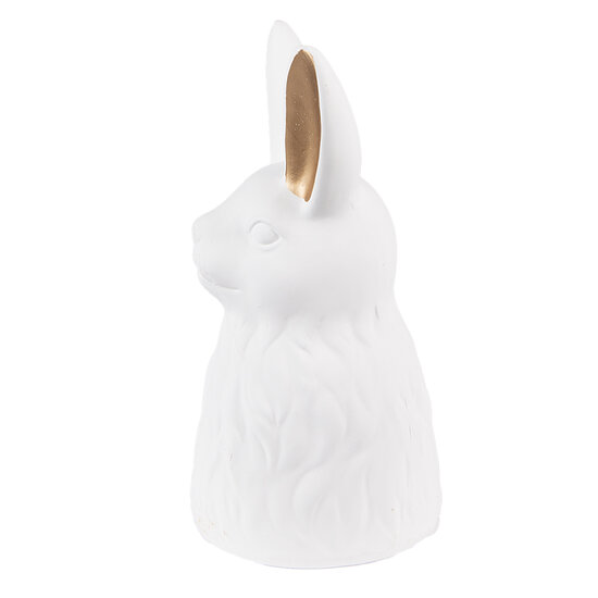 Clayre & Eef | Decoratie beeld Konijn Wit, Goudkleurig 11x11x21 cm | 6CE1525