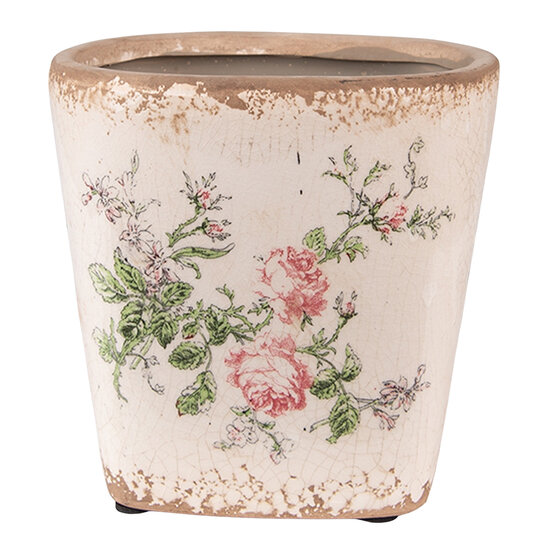 Clayre & Eef | Bloempot Binnen Roze Beige 13x13x12 cm | 6CE1540S