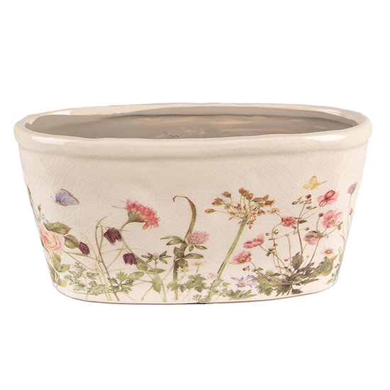 Clayre & Eef | Bloempot Binnen Roze, Beige 23x10x11 cm | 6CE1557M