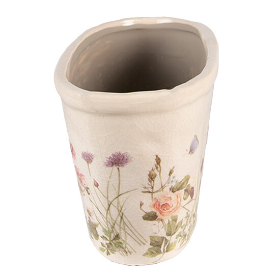 Clayre & Eef | Bloempot Binnen Roze, Beige 23x10x11 cm | 6CE1557M