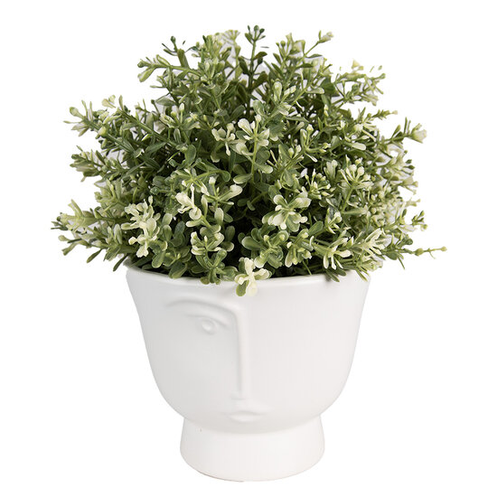 Clayre & Eef | Bloempot Binnen Wit ø 14x12 cm | 6CE1570M