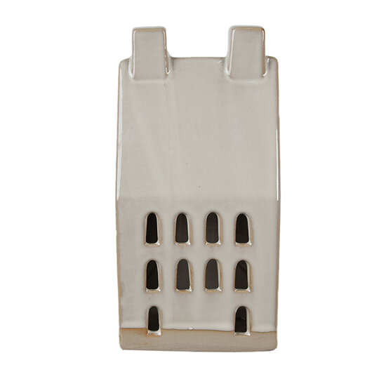 Clayre &amp; Eef   | Decoratie Huisje met LED Beige 9x8x18 cm | 6CE1591L