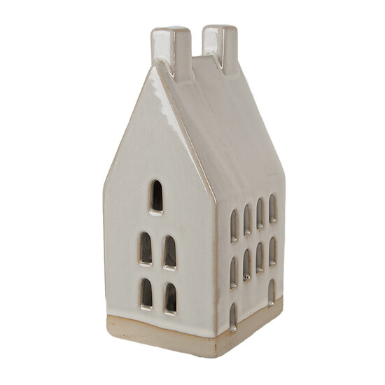 Clayre &amp; Eef   | Decoratie Huisje met LED Beige 9x8x18 cm | 6CE1591L