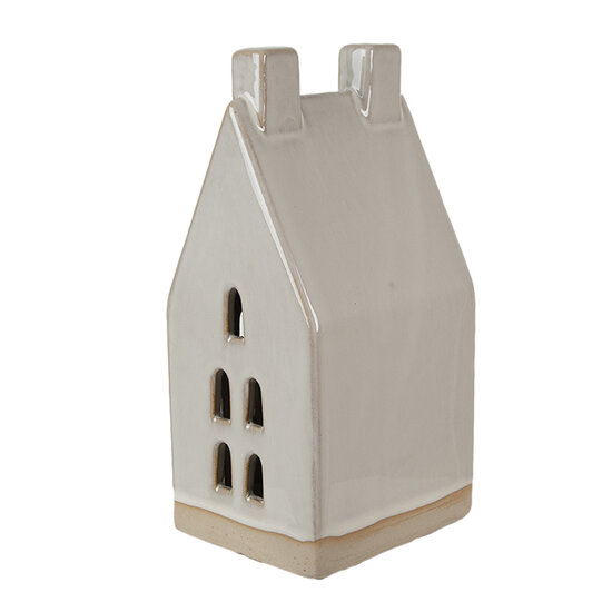 Clayre &amp; Eef   | Decoratie Huisje met LED Beige 9x8x18 cm | 6CE1591L