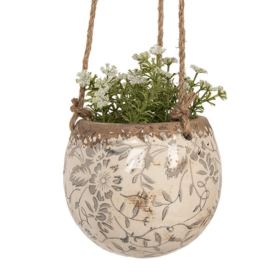 Clayre & Eef | Bloempot hangend Grijs ø 11x12/74 cm | 6CE1605S