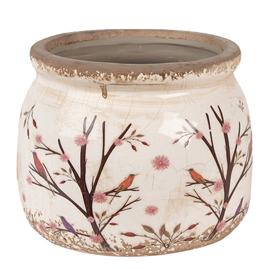 Clayre &amp; Eef   | Bloempot Binnen Beige Bruin &oslash; 12x10 cm | 6CE1642S