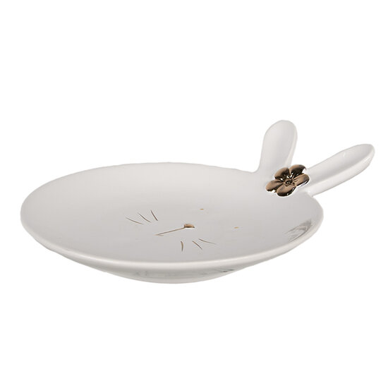 Clayre & Eef | Servies Ontbijtbord Wit 19x15x5 cm | 6CE1676