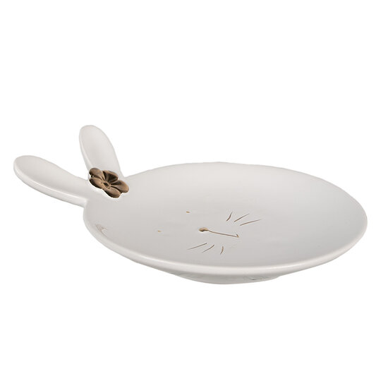 Clayre & Eef | Servies Ontbijtbord Wit 19x15x5 cm | 6CE1676