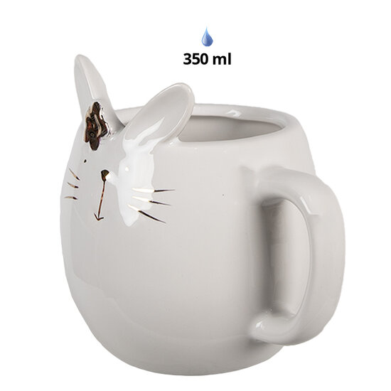 Clayre & Eef | Mok Wit 13x10x11 cm / 350 ml | 6CE1677