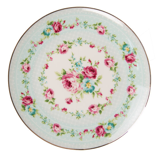 Clayre & Eef | Servies Ontbijtbord Groen, Wit ø 21x2 cm | 6CEDP0128