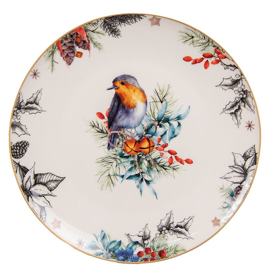 Clayre & Eef | Servies Ontbijtbord Wit ø 21x2 cm | 6CEDP0129