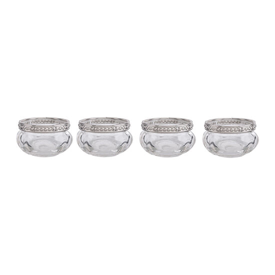 Clayre & Eef | Theelichthouder Set van 4 Transparant ø 6x3 cm | 6GL1129