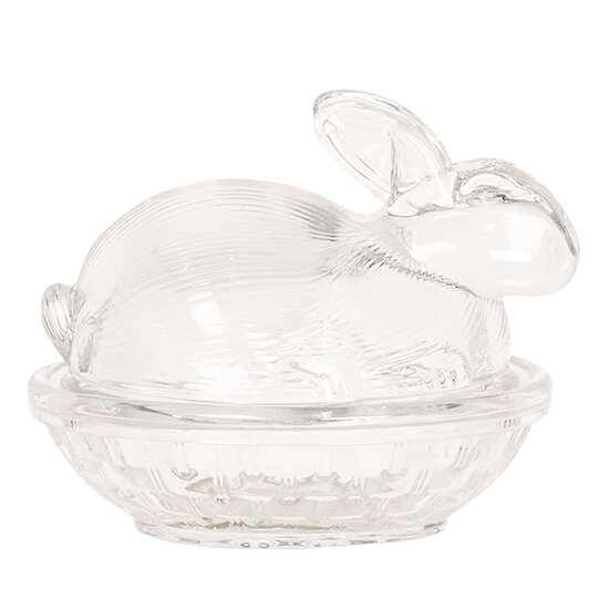 Clayre & Eef | Bonbonniere met deksel Transparant 12x8x9 cm | 6GL2508