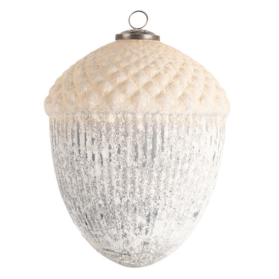 Clayre & Eef | Kerstbal XL Grijs ø 15x20 cm | 6GL3181