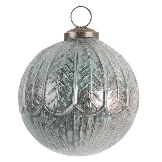 Clayre & Eef | Kerstbal Turquoise ø 10x10 cm | 6GL3193