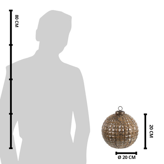Clayre & Eef | Kerstbal XL Koperkleurig, Bruin ø 20x20 cm | 6GL3194