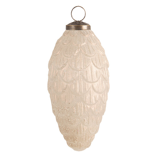 Clayre & Eef | Kerstbal Goudkleurig ø 8x15 cm | 6GL3205