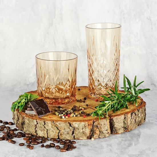 Clayre & Eef | Waterglas Bruin 280 ml | 6GL3469