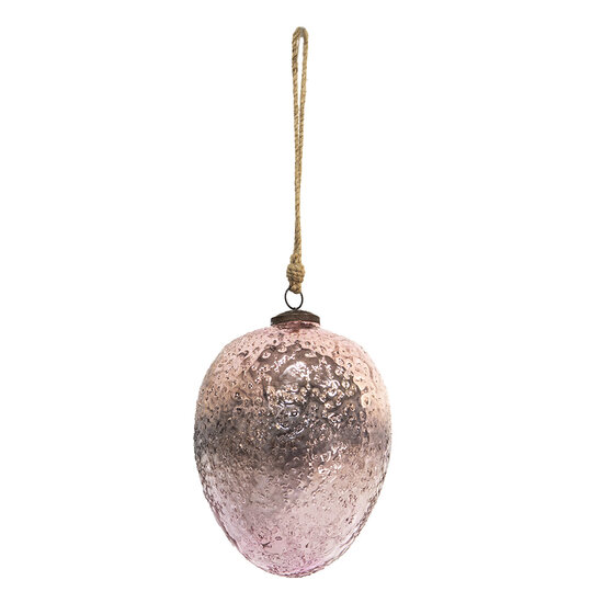 Clayre & Eef | Kerstbal Roze ø 12x18 cm | 6GL3526L