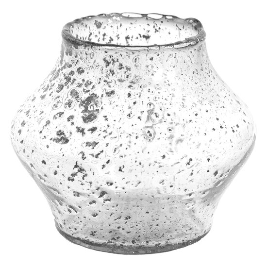 Clayre & Eef | Glazen Theelichthouder Transparant ø 15x13 cm | 6GL3623