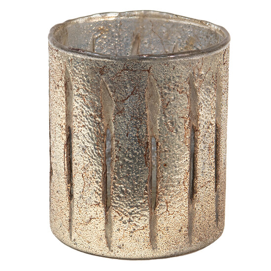 Clayre & Eef | Glazen Theelichthouder Goudkleurig ø 11x13 cm | 6GL3627