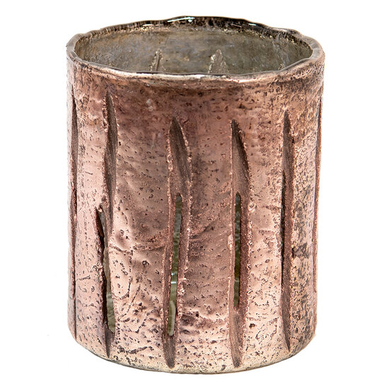 Clayre & Eef | Glazen Theelichthouder Roze ø 11x13 cm | 6GL3630
