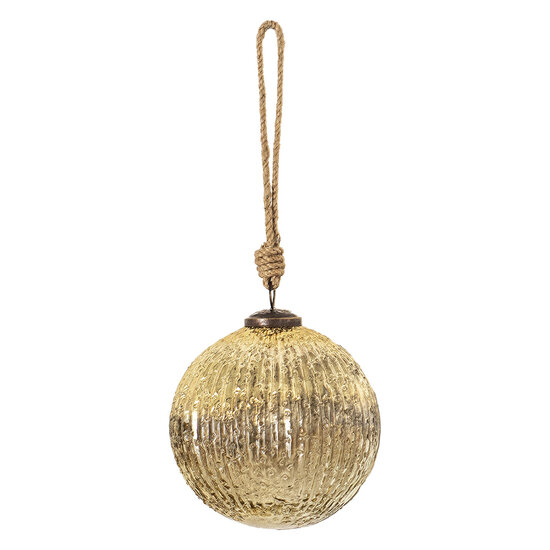 Clayre & Eef | Kerstbal Goudkleurig ø 12x12 cm | 6GL3659