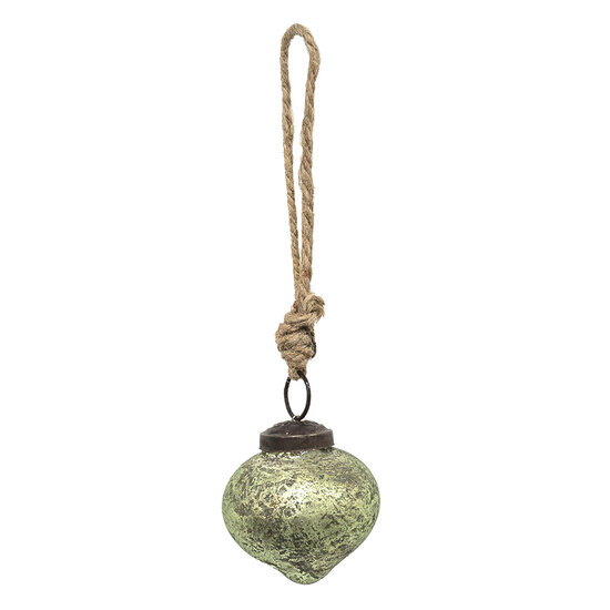 Clayre & Eef | Kerstbal Groen, Bruin ø 5x5 cm | 6GL3661