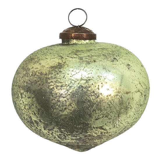 Clayre & Eef | Kerstbal Groen, Bruin ø 10x9 cm | 6GL3663