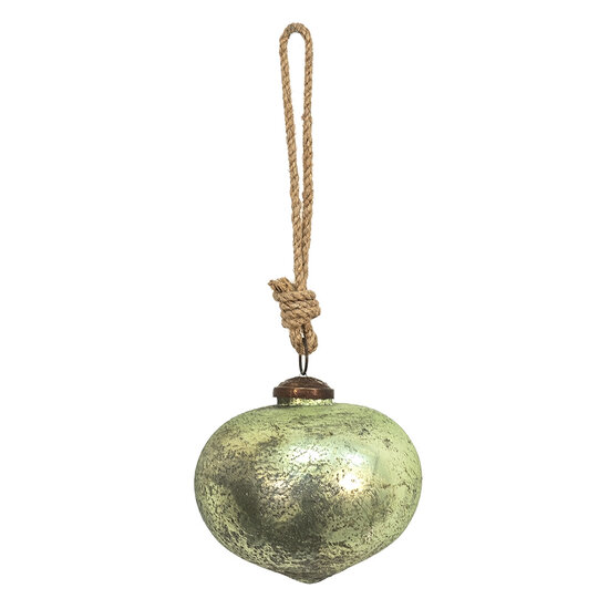 Clayre & Eef | Kerstbal Groen, Bruin ø 10x9 cm | 6GL3663