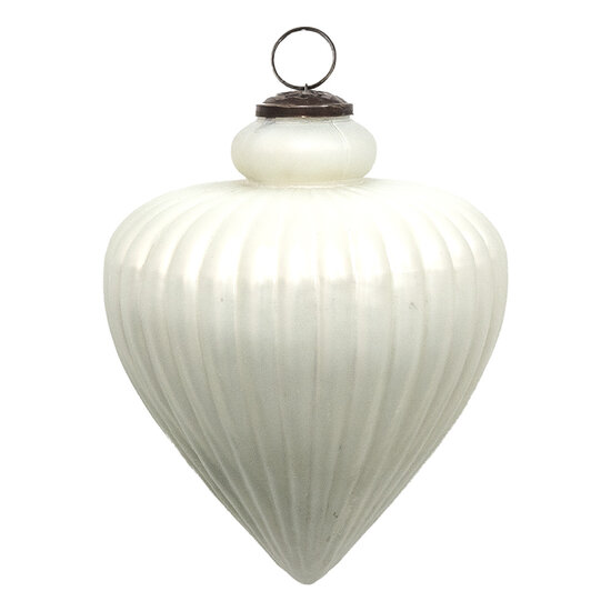 Clayre & Eef | Kerstbal XL Wit ø 17x20 cm | 6GL3681