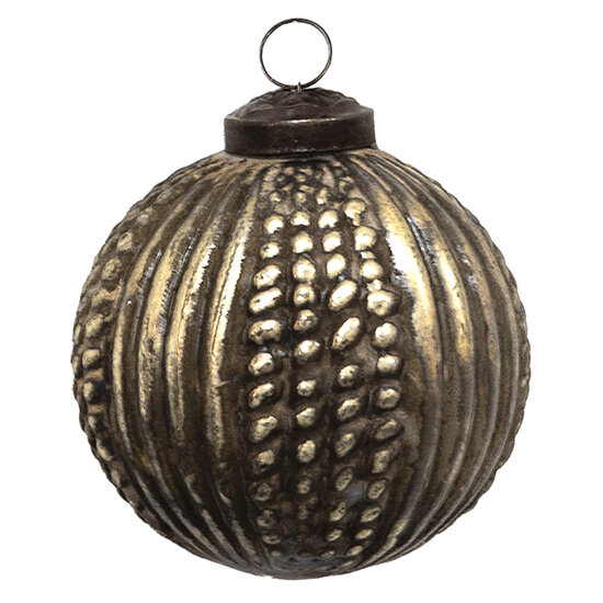 Clayre & Eef | Kerstbal Bruin ø 7x7 cm | 6GL3693