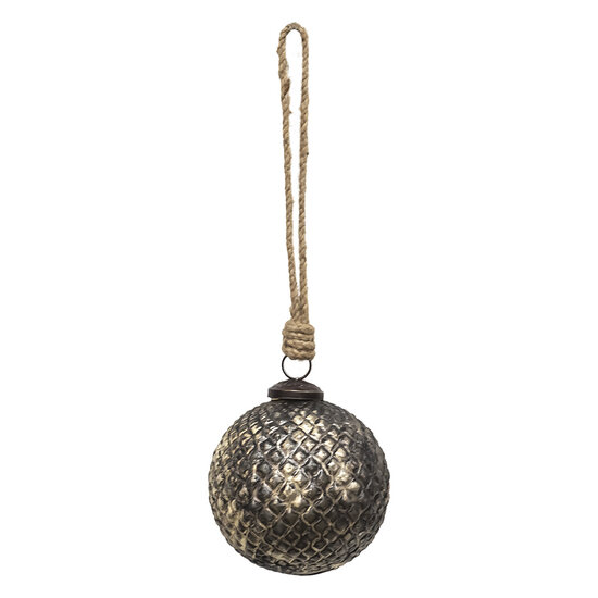 Clayre & Eef | Kerstbal Bruin ø 9x9 cm | 6GL3699