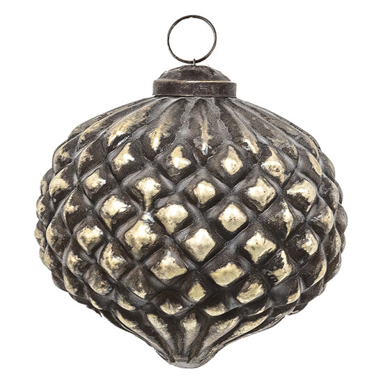 Clayre & Eef | Kerstbal Koperkleurig, Bruin ø 9x9 cm | 6GL3702