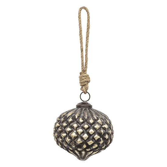 Clayre & Eef | Kerstbal Koperkleurig, Bruin ø 9x9 cm | 6GL3702