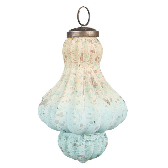 Clayre & Eef | Kerstbal Bruin, Turquoise ø 8x12 cm | 6GL3718