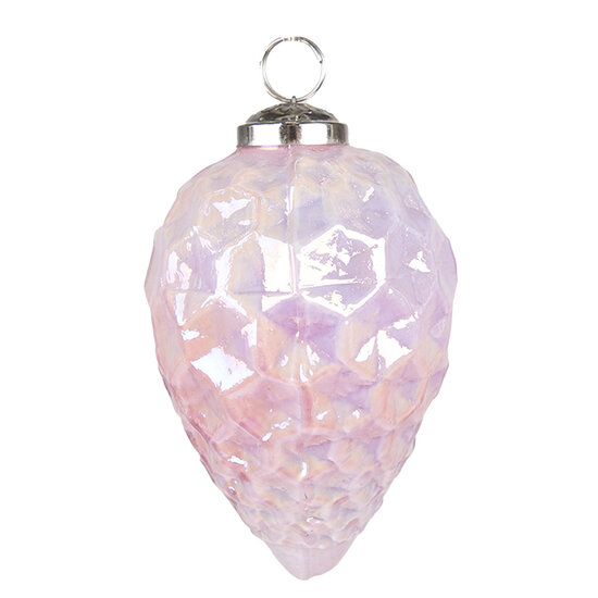 Clayre & Eef | Kerstbal Roze ø 6x11 cm | 6GL3727