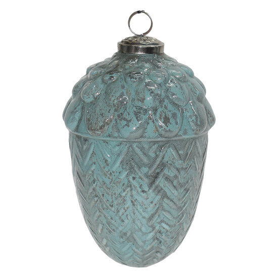 Clayre & Eef | Kerstbal Eikel Groen ø 10x16 cm | 6GL3741