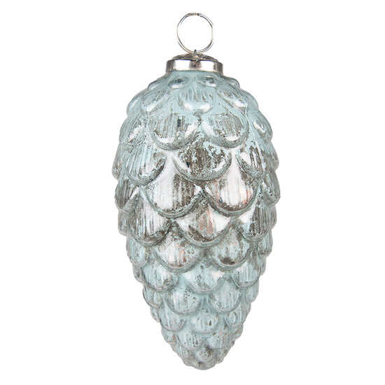 Clayre & Eef | Kerstbal Turquoise, Bruin ø 8x15 cm | 6GL3744