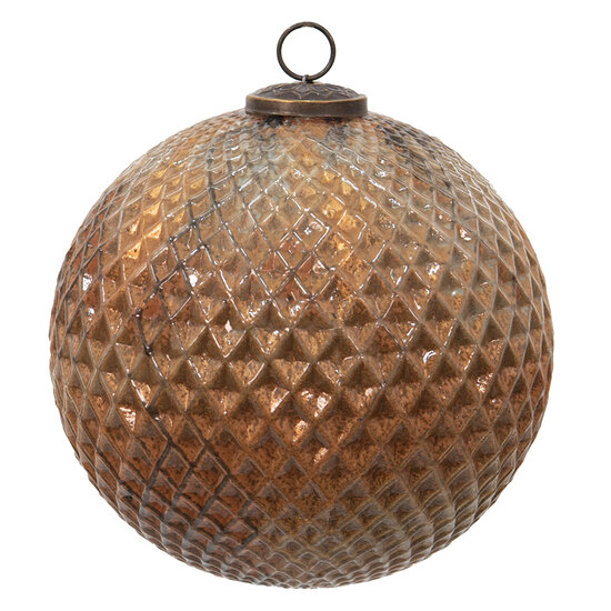 Clayre & Eef | Kerstbal XL Bruin ø 20x20 cm | 6GL3749