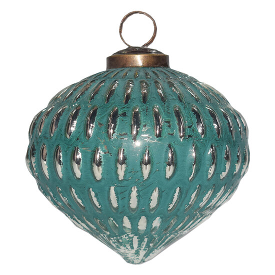 Clayre & Eef | Kerstbal Groen ø 10x10 cm | 6GL3761