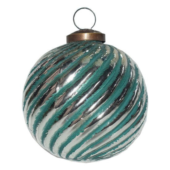 Clayre & Eef | Kerstbal Groen ø 10x10 cm | 6GL3762