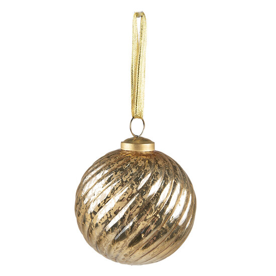 Clayre & Eef | Kerstbal Goudkleurig ø 9x10 cm | 6GL3829