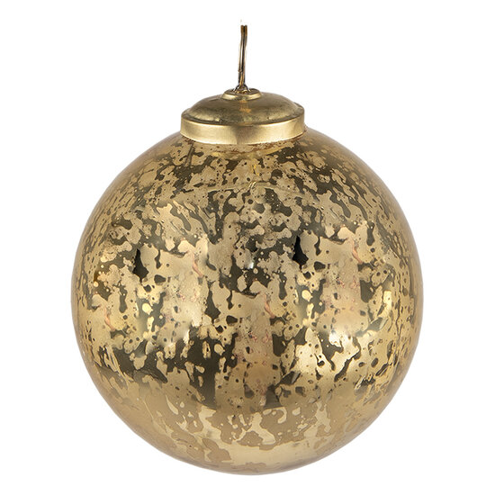 Clayre & Eef | Kerstbal Goudkleurig ø 9x10 cm | 6GL3830