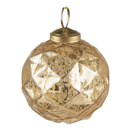 Clayre & Eef | Kerstbal Goudkleurig ø 7x7 cm | 6GL3831