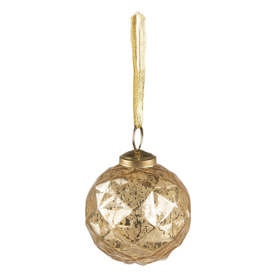 Clayre & Eef | Kerstbal Goudkleurig ø 7x7 cm | 6GL3831